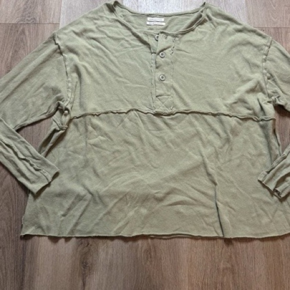 Urban Outfitters Olive Green Henley Top